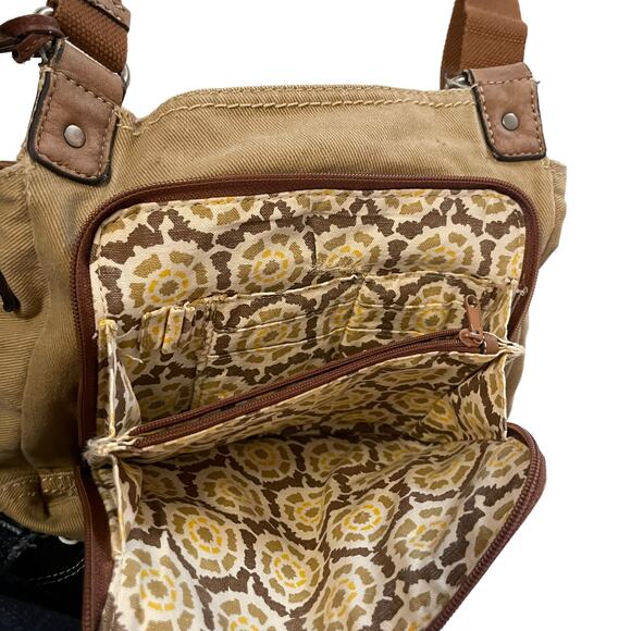 Fossil Vintage 90s Women's Tan Boho Outdoors Crossbody Purse Bag - Picture 5 of 9